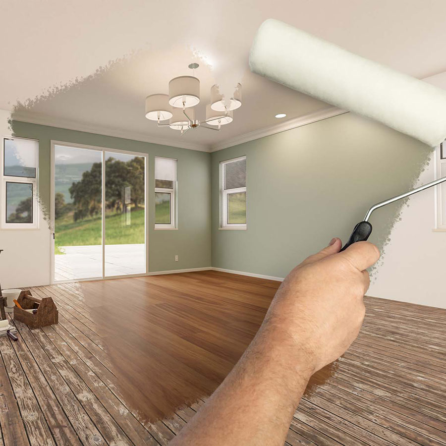 Wand- und Bodengstaltung Wohzimmer